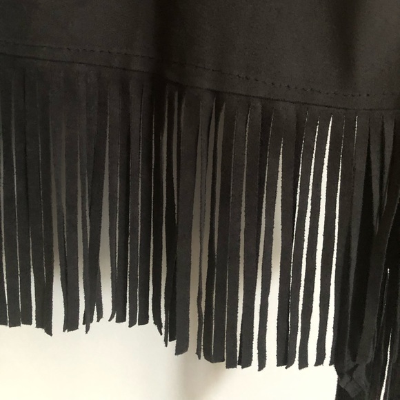Stella Marina black faux suede fringed vest - Picture 6 of 9